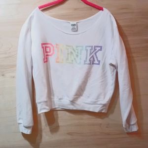 Pink Size large half sweatshirt rainbow pastel